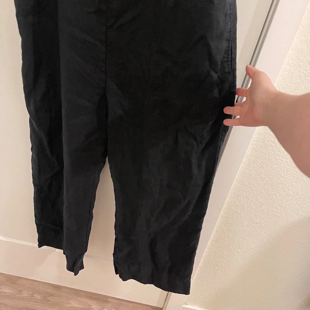 Quince Linen Black Jumpsuit Minimalist Chic Classic Luxury Basics Casual